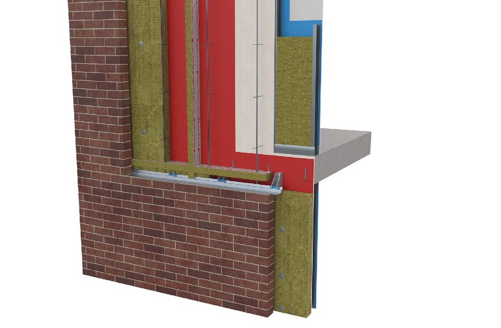 Rockwool NyRock Rainscreen 032 and Frame Slab 032 steel wall build up.