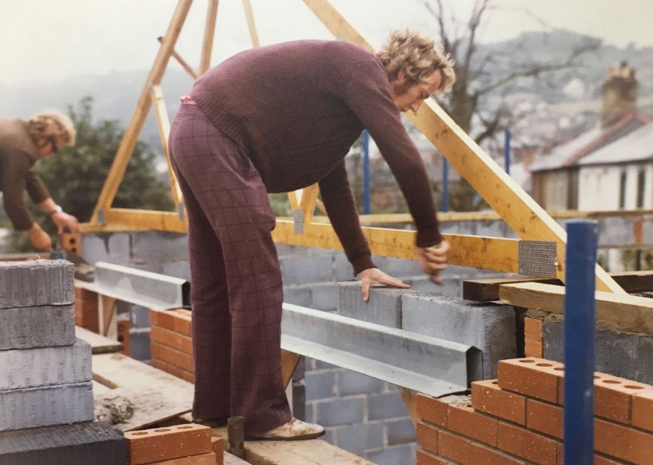 Installing an IG lintel - circa 1980.