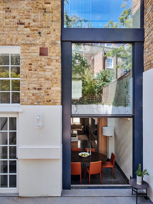 Rawling Street in Knightsbridge: the IQ Glass vertical sash window stands at more than four metres high and two metres wide.