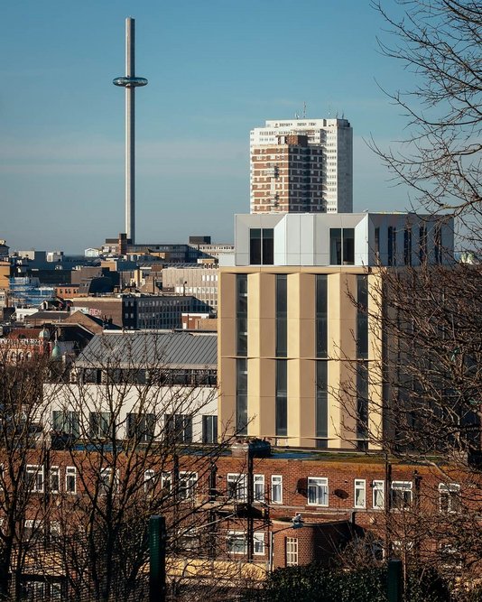 A tower is one of four blocks containing student bedrooms.