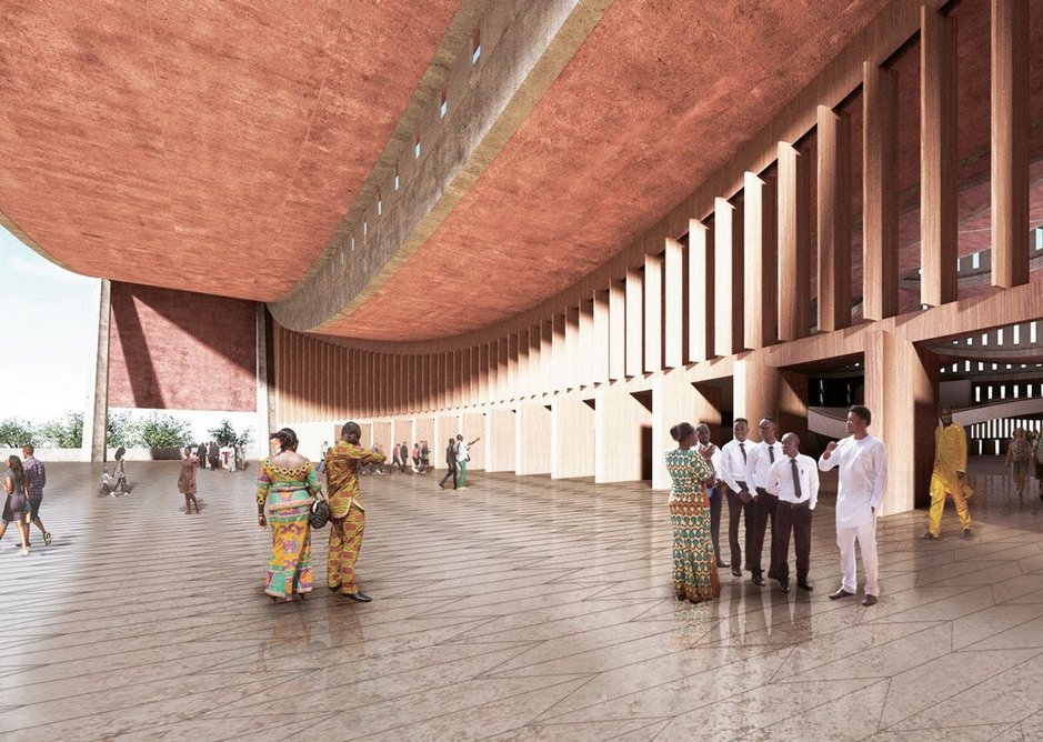 David Adjaye has moved to Accra to oversee the National Cathedral of Ghana with its dramatic engineered roof form which brings together public, ceremonial and religious uses.