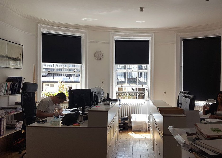 Blinds in use in the experiment room at the AA.