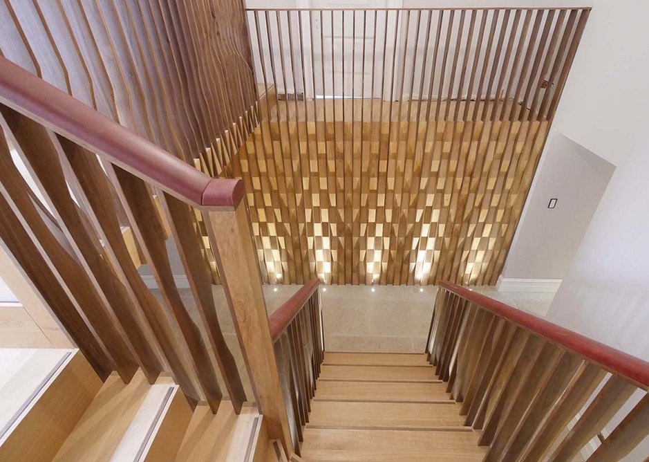 Interiors – Portledge rear staircase by Witcher Crawford architects and designers. A new stair in the medieval wing of Portledge House, Tiverton.