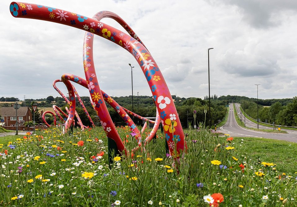 Detail of The Dancing Flowers of Doe Lea.