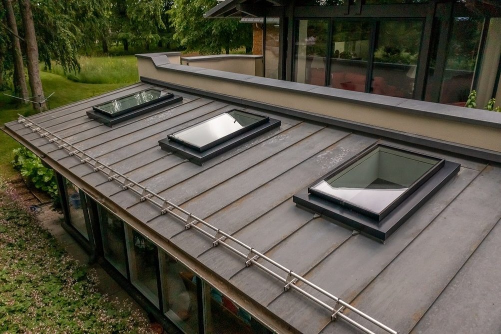 The Rooflight Company’s Conservation Plateau with its authentic skirt design.