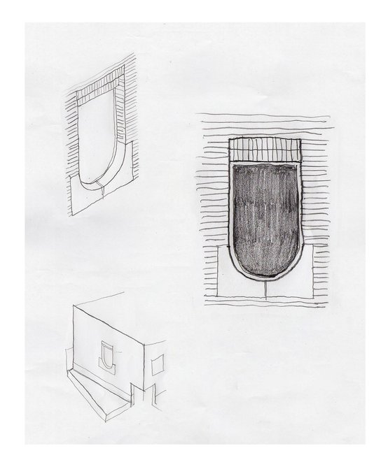 Sketch of the ‘upside-down’ window facing Daubeney Street. Credit: Al-Jawad Pike