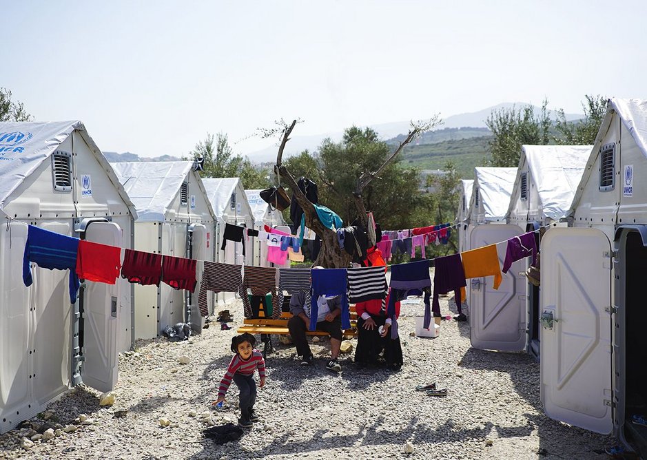 Beazley Designs of the Year. Architecture section nominee Better Shelter units in Kara Tepe transit site, Mytilene, Lesvos, March 2016.