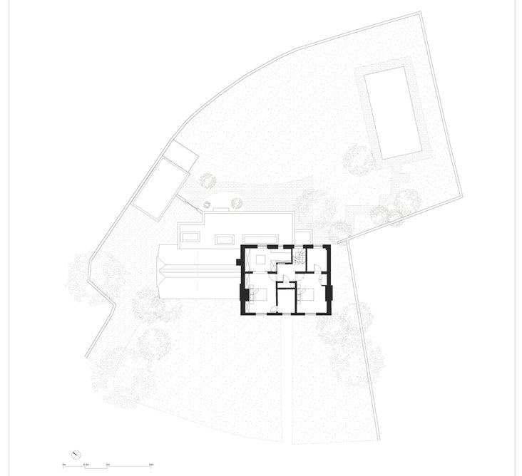 Black Tile House, first floor plan.