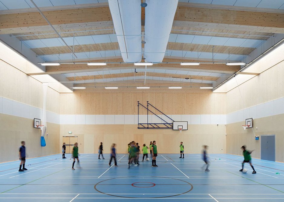 Architype fought hard for the rooflights in the gymnasium that bring aesthetic and literal lightness to what would otherwise by a ‘heavy’ structural roof.