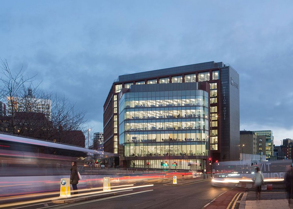 Views across the city from the remodelled offices. Merrion House, Leeds, BDP, RIBA Regional Award 2019.