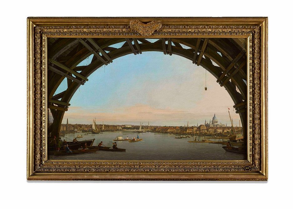 London Seen Through the Arch of Westminster Bridge, 1747 by Canaletto.