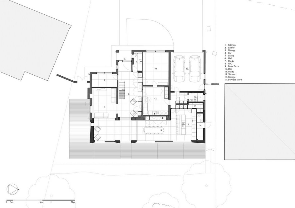 Wier Grove House - ground floor plan.