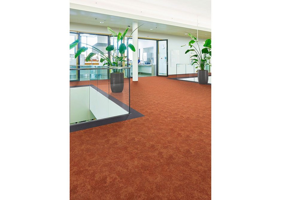 Flotex Colour Calgary flocked flooring in Melon and Ash.