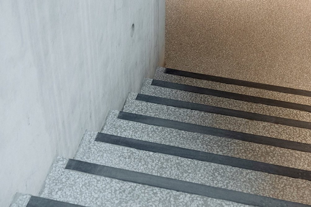 One of two Terrazzo staircases in the Marshall Building.