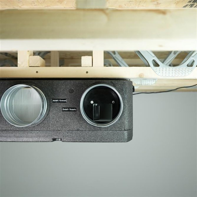 Temperature and humidity sensors and an automated summer bypass are included.