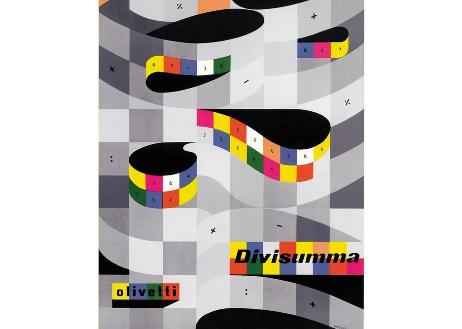 Poster for the Divissuma 24 calculator, designed by Herbert Beyer (1950s). Courtesy Associazione Archivio Storico Olivetti, Ivrea – Italy.