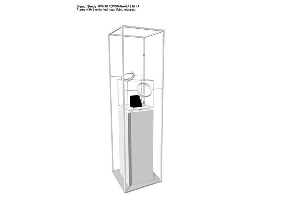 House Kundmanngasse 19 will be viewable through two magnifying glasses attached to the display case (draft of final version shown)