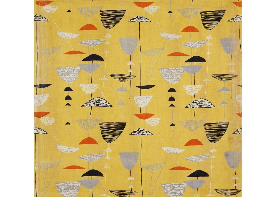 Calyx screen-printed furnishing fabric, Lucienne Day, Heal's Wholesale &  Export, 1951. Copyright the Robin & Lucienne Day Foundation.