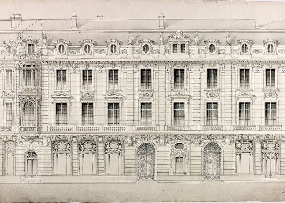 Design for an apartment block, 1893.