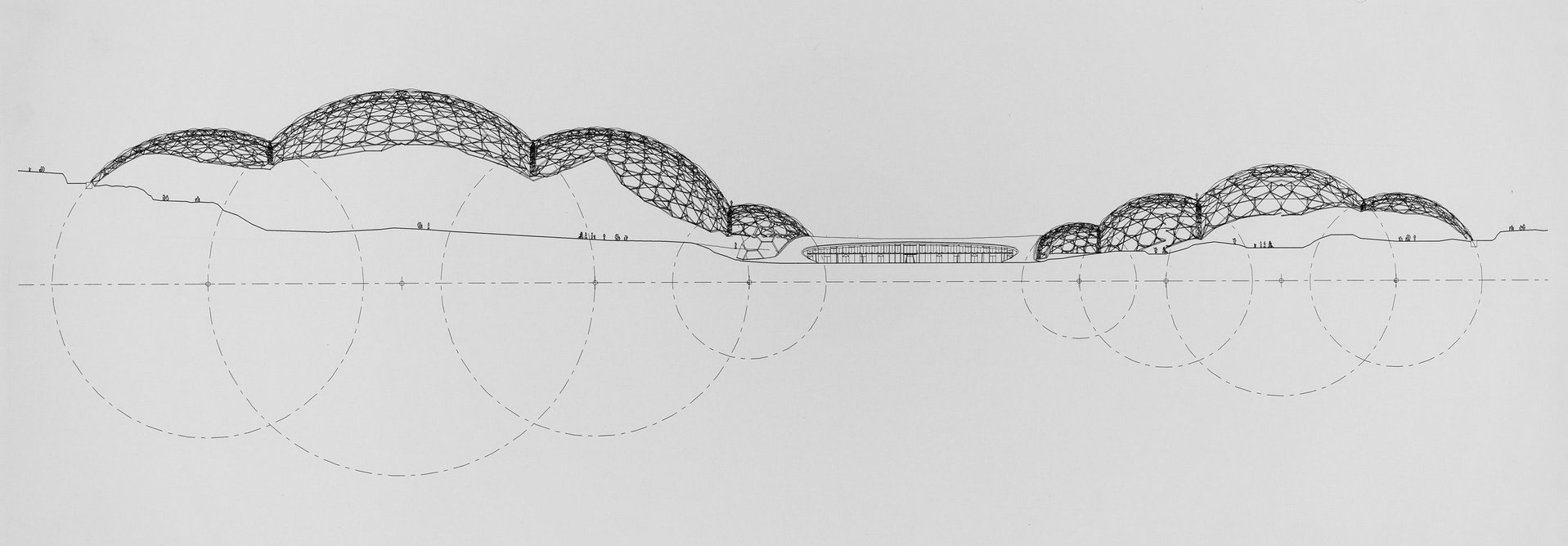 Nicholas Grimshaw & Partners’ design for the Eden Project, Bodelva, Cornwall.