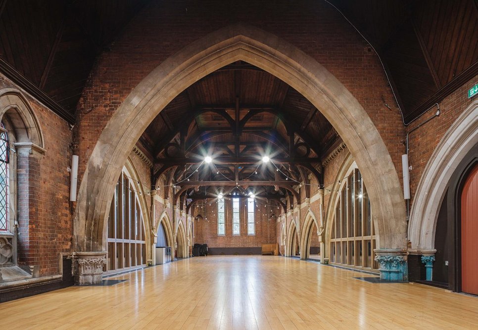 The main studio occupies the top half of the original nave, bringing visitors unusually close to the church ceiling, and offering intriguing perspectives on architecture.
