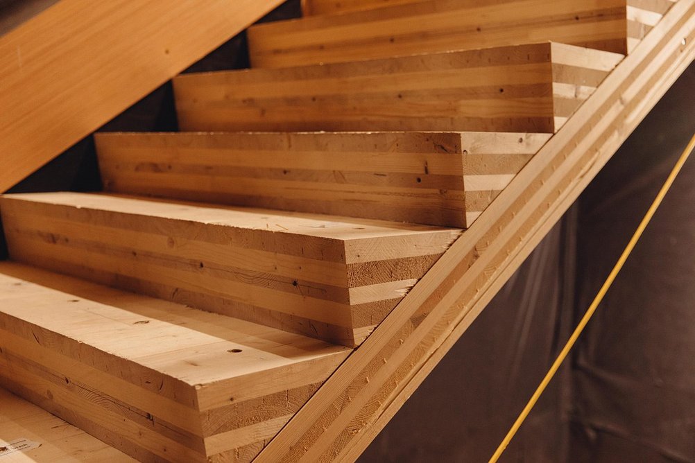 Even the building's internal staircase is built using CLT.