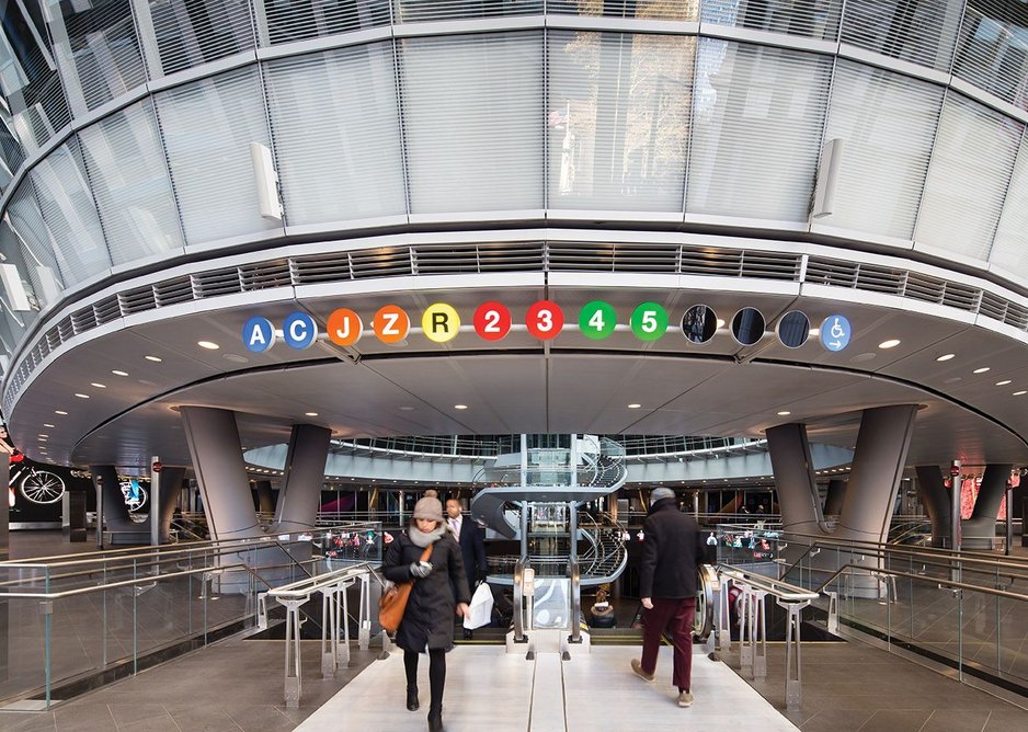 English in New York: the classic Massimo Vignelli signage greets travellers.