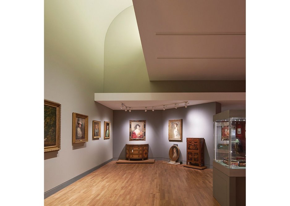 The Large Gallery is subdivided, with filtered daylight from cowl-like north lights.