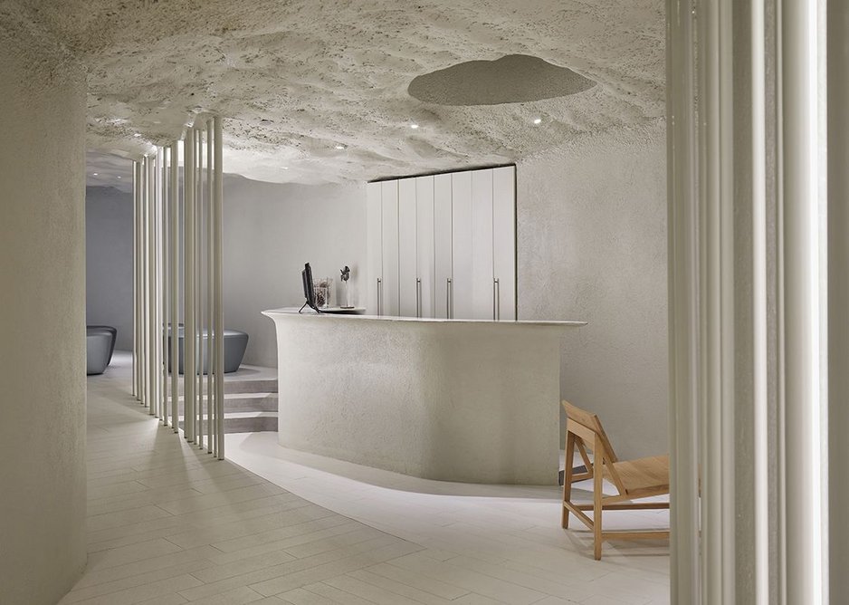 Neolith Sintered Stone is 100 per cent natural, which appealed to architect Pau Llimona because he wanted to evoke a naturally occurring event.