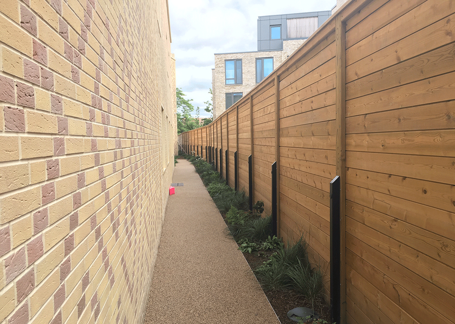 Jakoustic Reflective fencing is designed to eliminate gaps that sound can travel through.