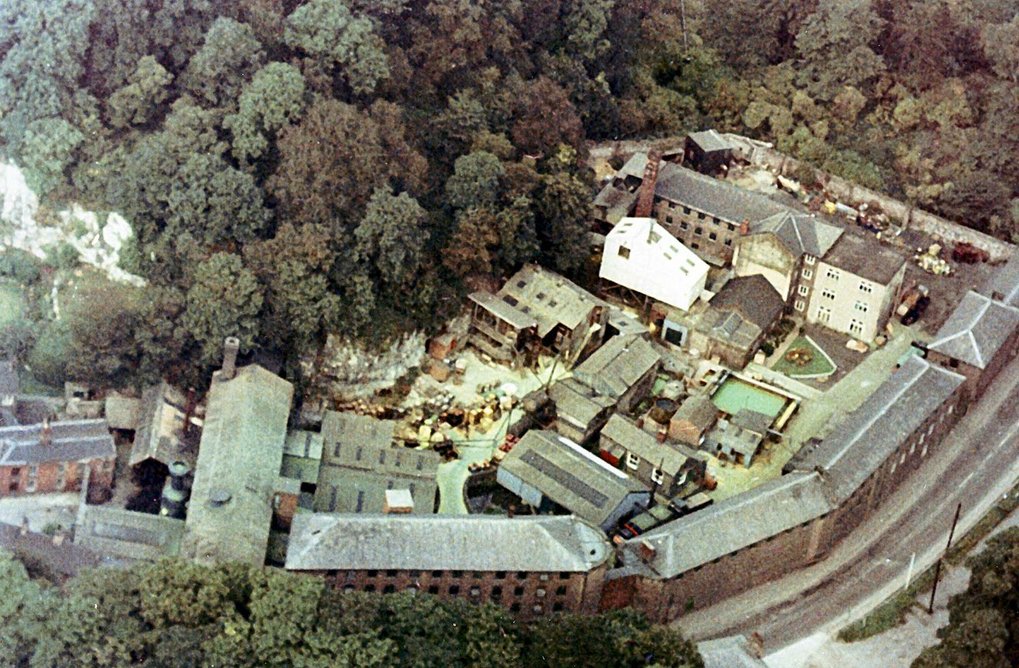 Aerial view of site before any restoration 1970's.
