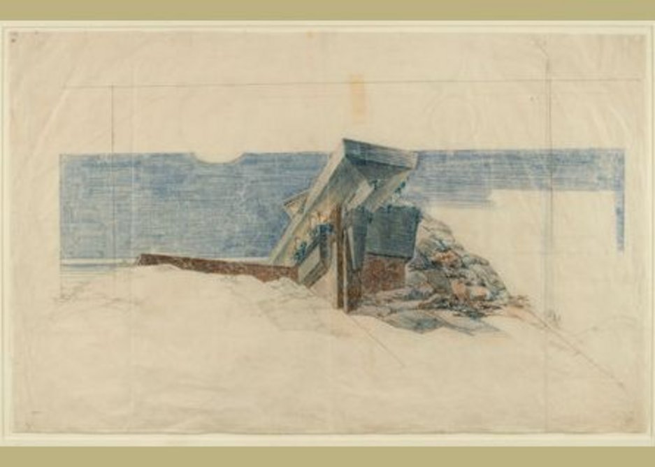 Frank Lloyd Wright’s 1940 Drawing for the 'Eaglefeather' estate for Arch Oboler in the Santa Monica Mountains.