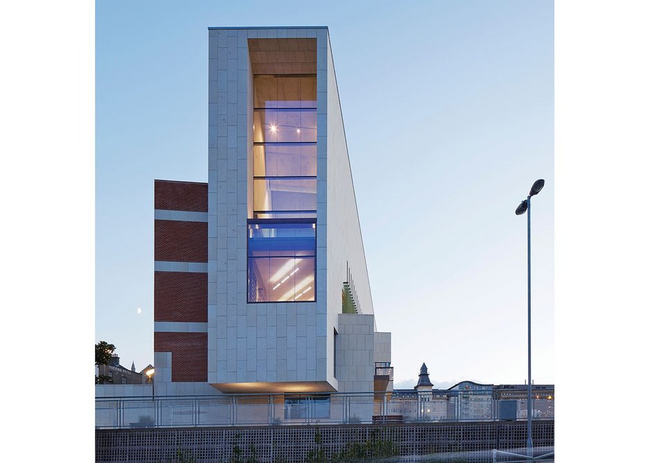 The Lexicon’s glazed prow faces Dublin Bay.