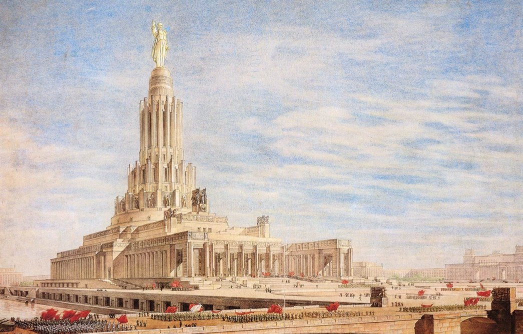 One of Iofan’s many designs for the unbuilt Palace of the Soviets.