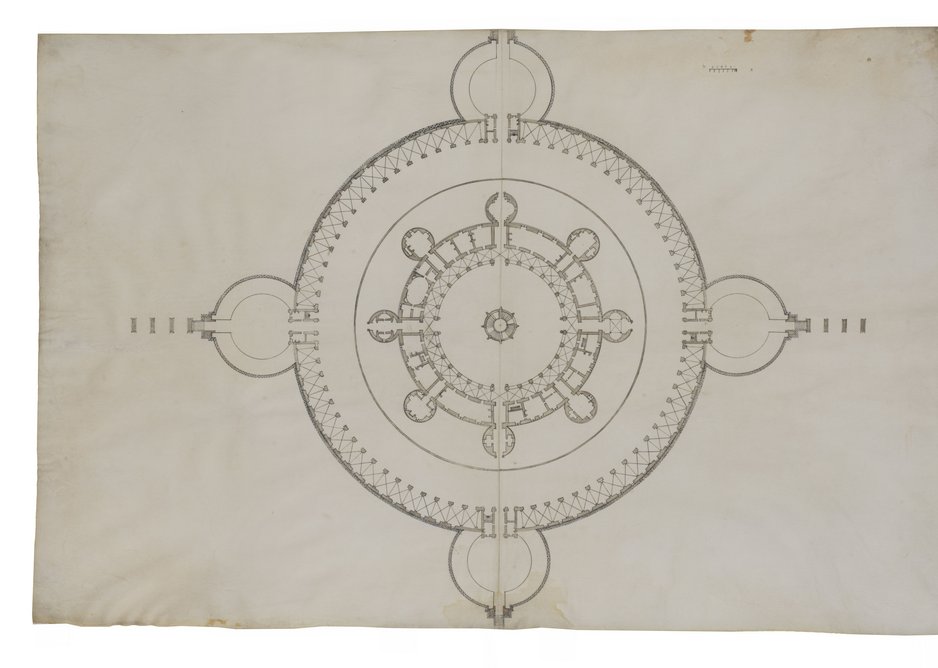 Plan for an ideal fortified château circa 1565-1575, Jacques Androuet du Cerceau.