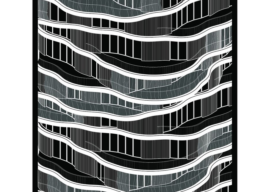 Montpellier Housing by Farshid Moussavi in black and white