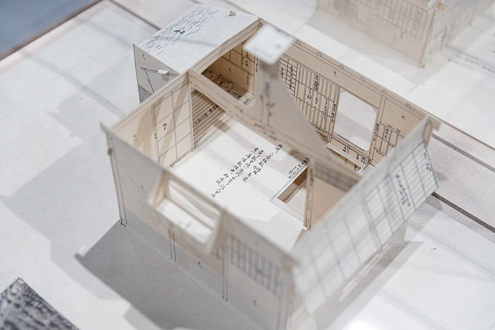 Okushi-ezu, a three-dimensional architectural plan, at Windowology: New Architectural Views from Japan, at Japan House, London. Courtesy of Japan House, London