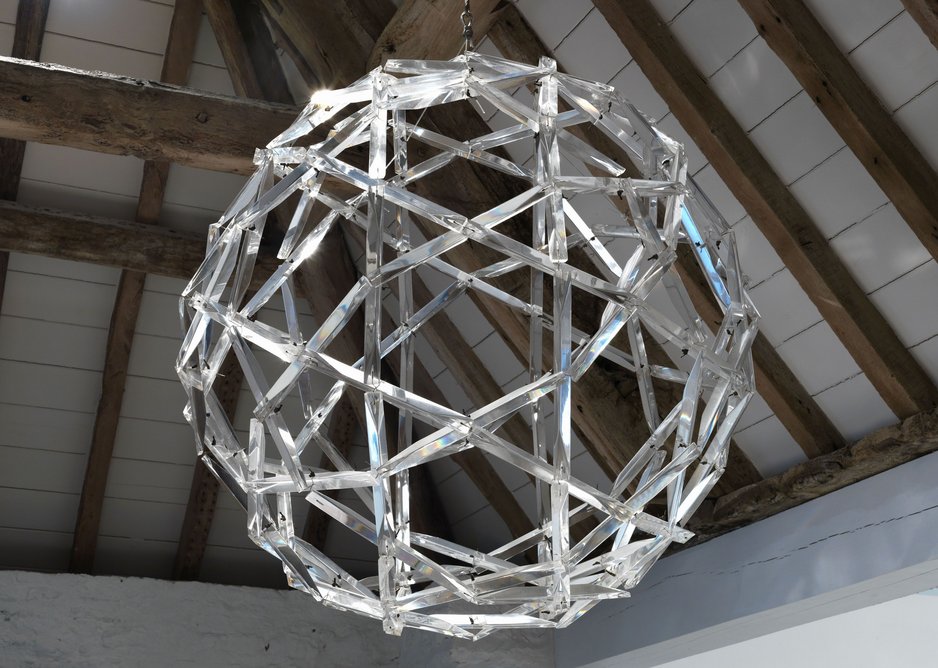 Buckminster Fuller geodesic Perspex chandelier made as a wedding present for Princess Margaret and Lord Snowdon, 1960.