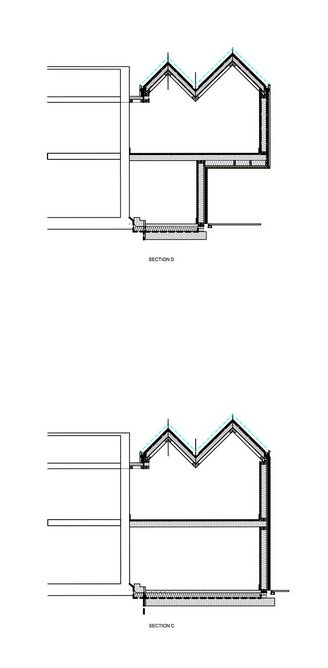 Plans and sections of the remade cottage and its addition.