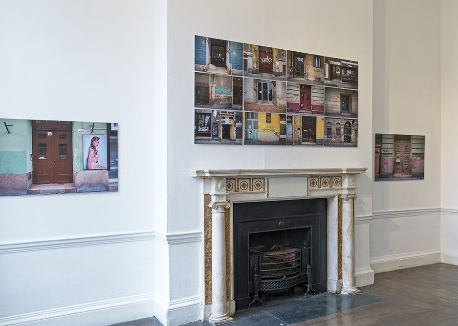 Installation view of Nigel Swann yellow-star houses.