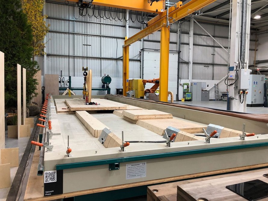 Construction of timber components for GenZero in a vacuum press