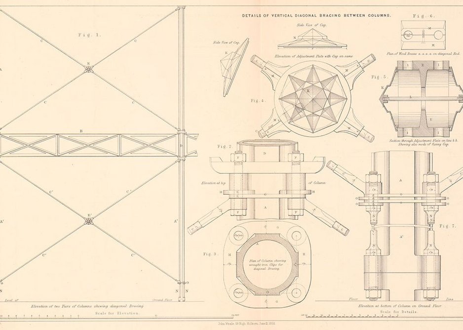 Crystal Palace details of bracing between columns