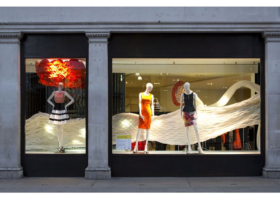 The Karen Millen window design completed  by Mamou-Mani Architects using digital fabrication.