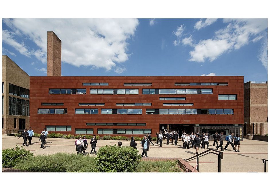 Stoke Newington School, Hackney – new entrance range building completes an otherwise refurbished campus.