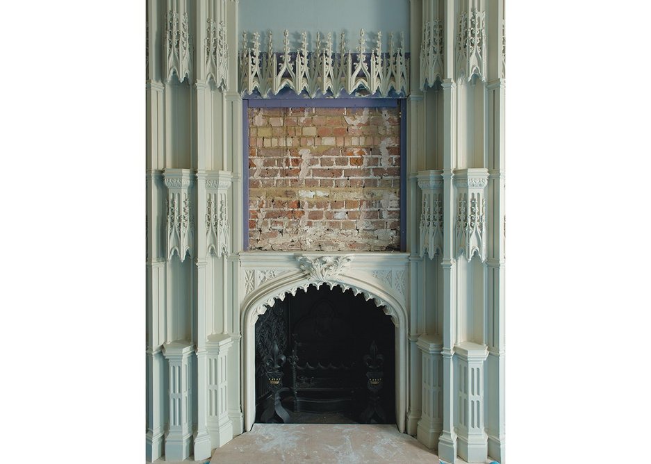 Restored chimney-piece in the Holbein Chamber.