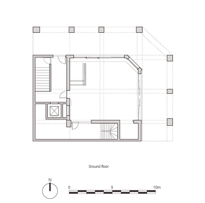 Ground floor plan, The Blue, Taipei.