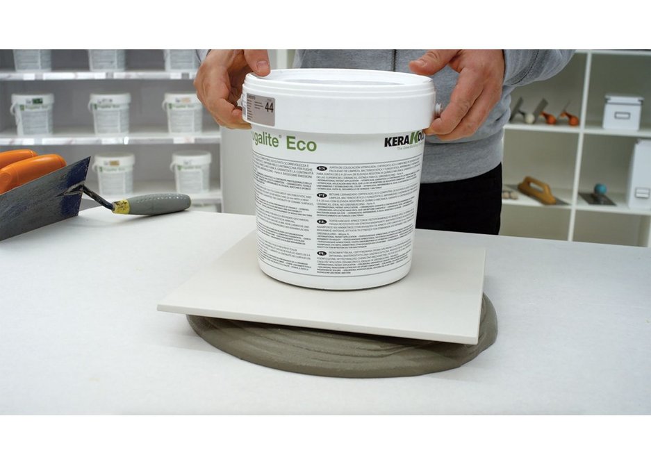 Biogel adhesives support the tile and do not shrink.