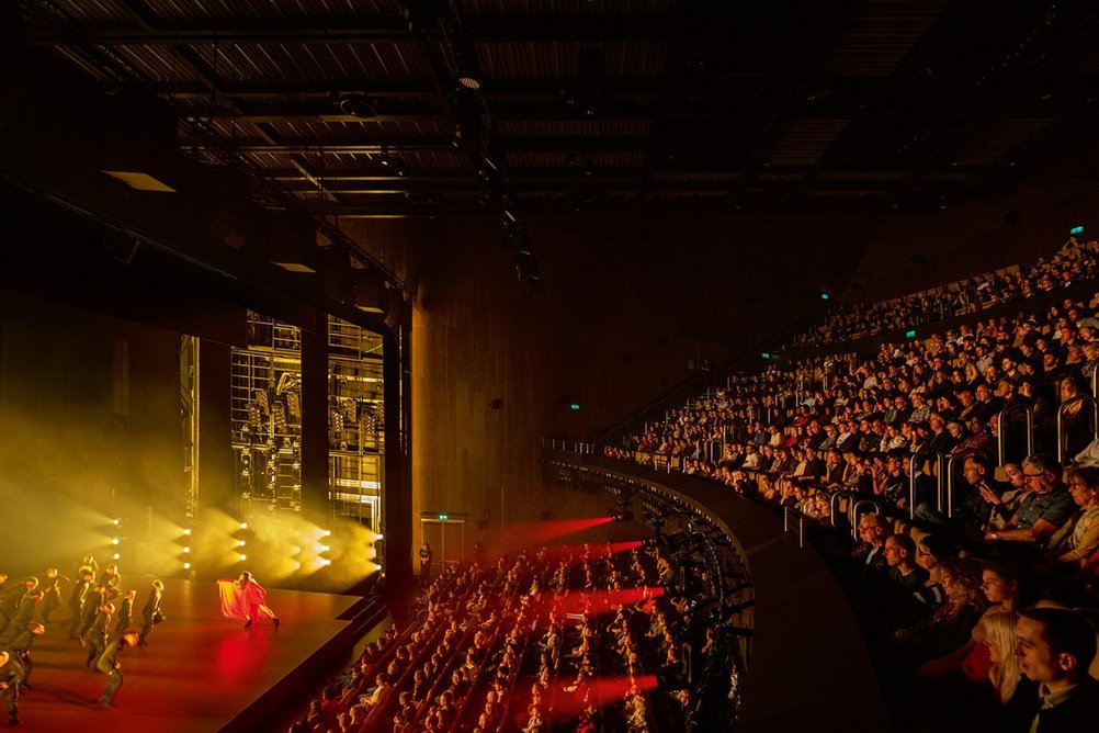 The Hall performance space has 1600 seats and can be used in tandem with the Warehouse.