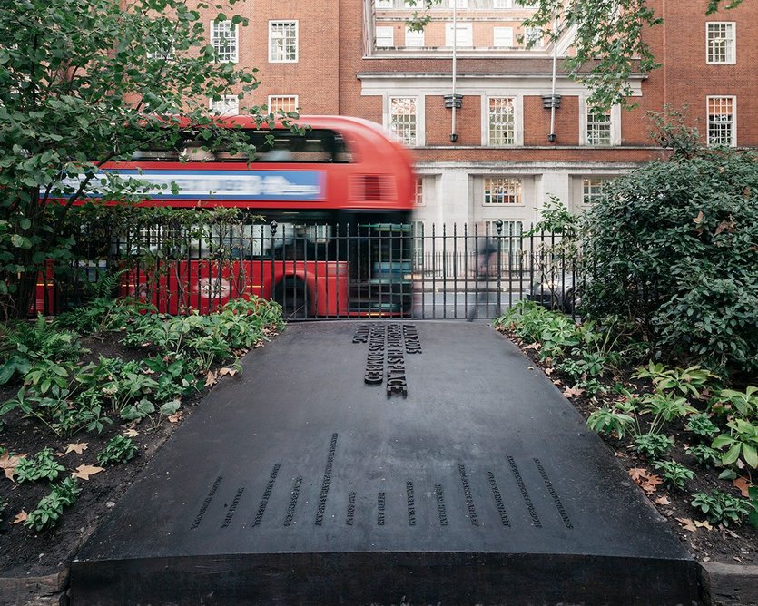 The Tavistock Square memorial is located close to the site of the bus bomb of 7 July 2005.