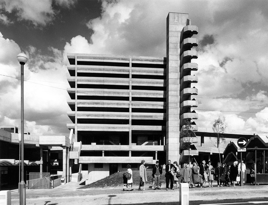 Owen Luder's Trinity Square, Gateshead, photographed by Sam Lambert, 1967.